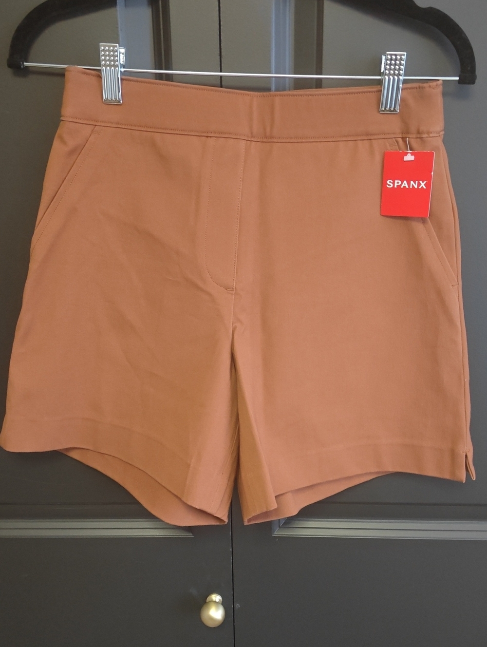 SPANX Women's Rust-Tan Pull-On High-Rise Shorts